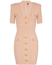 Balmain - Knitted Dress With Buttons - Lyst
