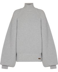 Balmain - High-Neck Ribbed Knit Jumper - Lyst