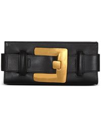 Balmain - Anthem Calfskin Leather Clutch - Lyst
