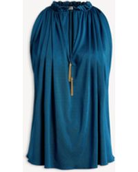 Balmain - Pleated Flowing Jersey Top - Lyst