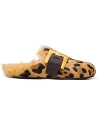 Balmain - Anthem Leopard Print Ponyskin Leather And Faux Fur Mules - Lyst