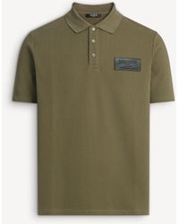 Balmain - Cotton Polo Shirt With Leather Vintage Label - Lyst