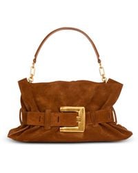 Balmain - Anthem Medium Suede Leather Bag - Lyst