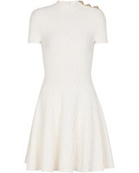 Balmain - Flared Crocodile-Knit Dress - Lyst