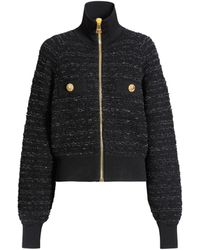 Balmain - Tweed Bomber Jacket - Lyst