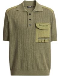 Balmain - Vintage Utility Ribbed Knit Polo - Lyst
