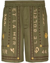 Balmain - Bermuda Shorts With Club Print - Lyst