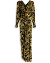 Balmain - Long Velvet Jacquard Dress - Lyst
