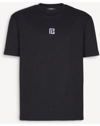 Balmain - T-Shirt With Embroidered Logo - Lyst