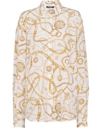 Balmain - Printed Silk Shirt With Chains Pattern - Lyst