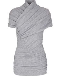 Balmain - Draped Cotton Knit Top - Lyst