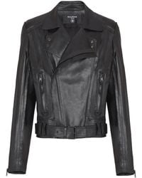 Balmain - Lightweight Lambskin Leather Biker Jacket - Lyst