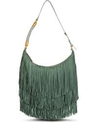 Balmain - Ébène Hobo Large Fringed Suede Bag - Lyst