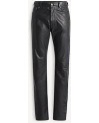 Balmain - Straight-Leg Lambskin Trousers - Lyst