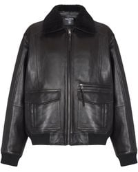 Balmain - Lambskin Aviator Bomber Jacket - Lyst