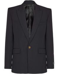 Balmain - Grain De Poudre Wool 1-Button Jacket - Lyst