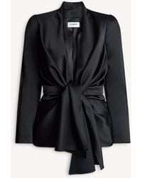 Balmain - Satin Crepe Jacket With Tie Detail - Lyst