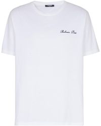 Balmain - Embroidered Signature T-Shirt - Lyst