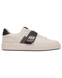 Balmain - Calfskin B-Court Trainers With Pb Tongue - Lyst