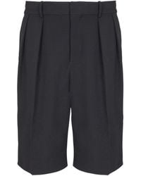 Balmain - Grain De Poudre Pleated Bermuda Shorts - Lyst