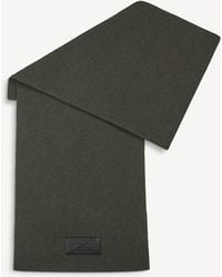 Balmain - Wool Scarf With Leather Vintage Label - Lyst