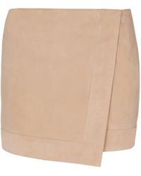 Balmain - Suede Wrap Skirt - Lyst
