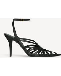 Balmain - Smooth Leather Cage Sandals - Lyst
