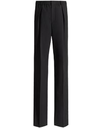 Balmain - Wool Trousers With Elasticated Waist - Lyst