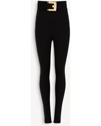 Balmain - Stretch Trousers With Belt - Lyst