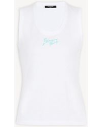 Balmain - Relaxed Tank Top With Paris Brush Print - Lyst