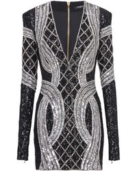 Balmain - Short Embroidered Dress - Lyst