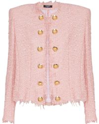 Balmain - Edge-To-Edge Sequin Tweed Jacket - Lyst