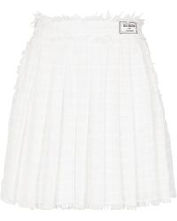 Balmain - Fringed Tweed Skater Skirt - Lyst