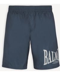 Balmain - Swim Shorts With College Logo - Lyst