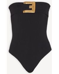 Balmain - Crepe Bustier Bodysuit With Belt Detail - Lyst