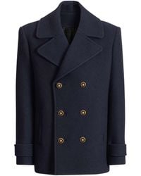 Balmain - Wool Pea Coat - Lyst