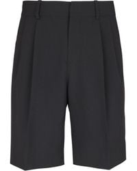 Balmain - Wool Darted Bermuda Shorts - Lyst
