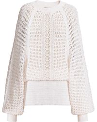 Balmain - Short Crochet Lace Dress - Lyst
