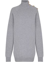 Balmain - Short Cashmere Jumper Dress - Lyst