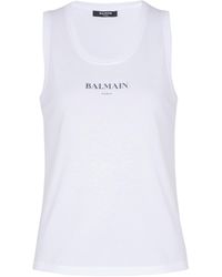 Balmain - Tank Top With Print - Lyst