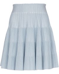 Balmain - A-Line Textured Knit Skirt - Lyst