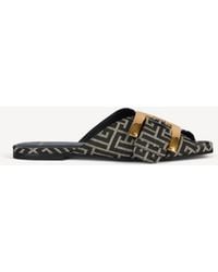 Balmain - Flat Monogram Jacquard Anthem Sandals - Lyst