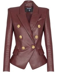 Balmain - Veste 6 Boutons En Cuir D'Agneau - Lyst