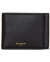 Balmain - Smooth Leather Trifold Wallet - Lyst