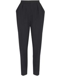 Balmain - High-Waisted Grain De Poudre Trousers - Lyst