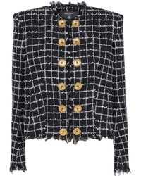 Balmain - Cropped Tweed Jacket - Lyst