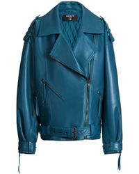 Balmain - Lambskin Leather Biker Jacket - Lyst
