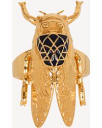 Balmain - Brass And Enamel Insect Ring - Lyst