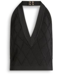 Balmain - Quilted Knit Halterneck Top - Lyst