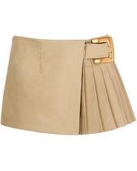 Balmain - Short Gabardine Skirt With Belt Detail - Lyst